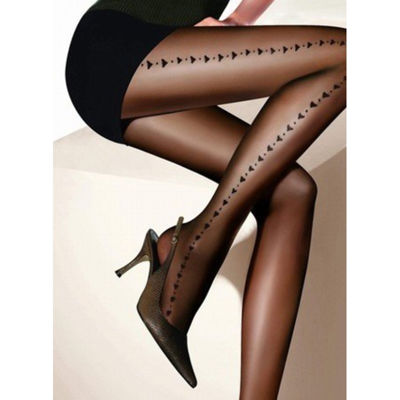 Heart Lined Tights - Black