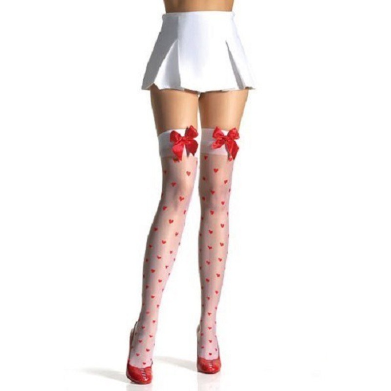 Heart Print Stockings