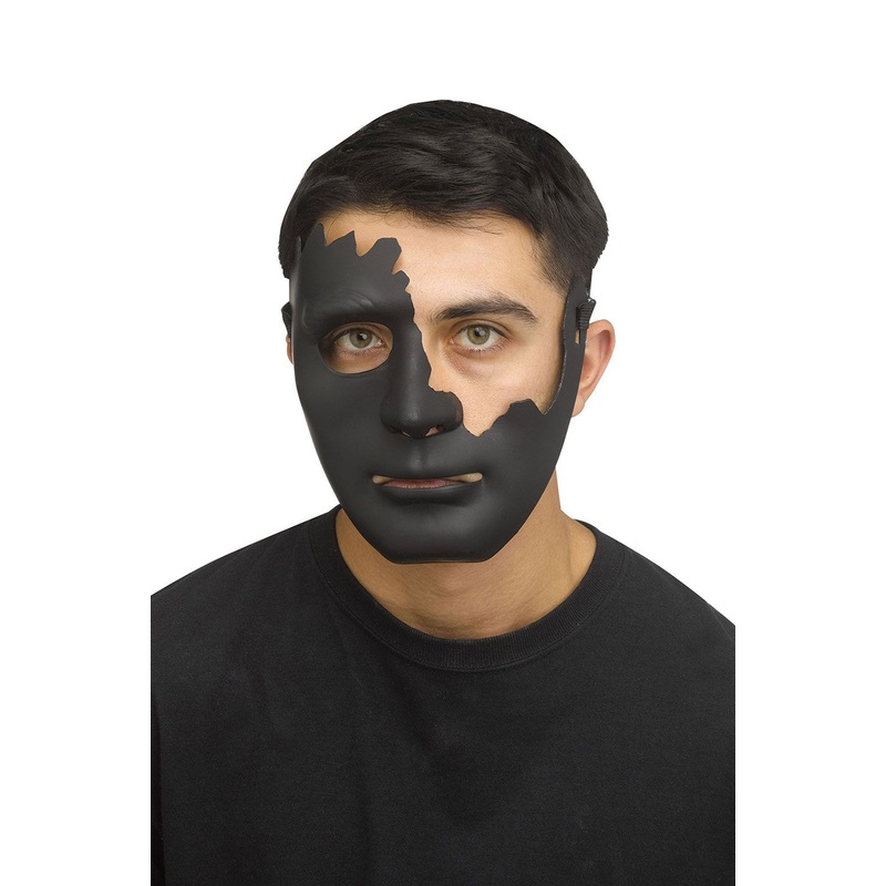 Cracked Adult Half Mask Black