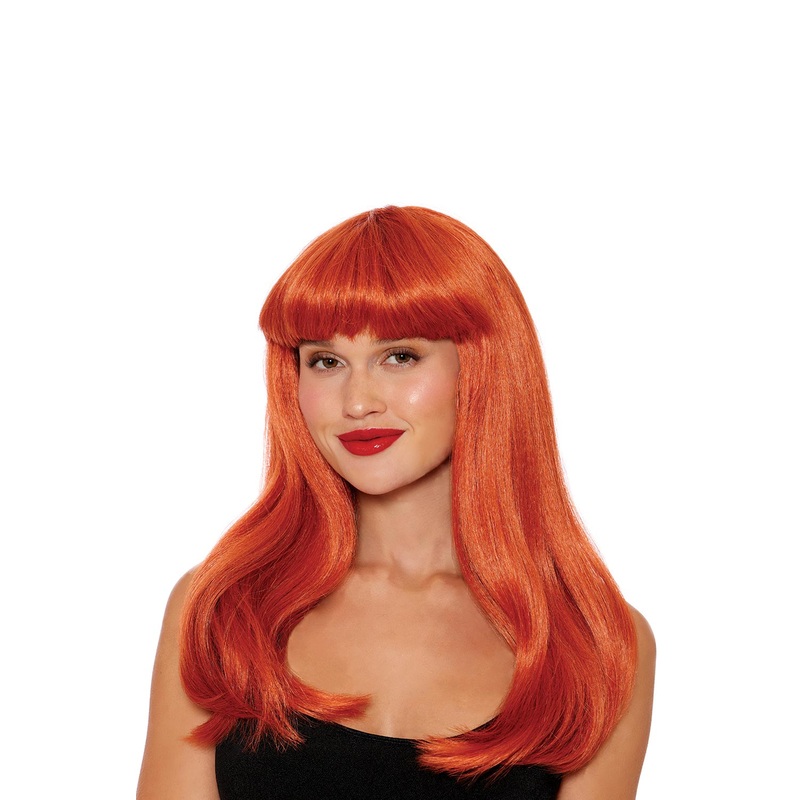 Long Auburn with Bangs Adult Wig Standard