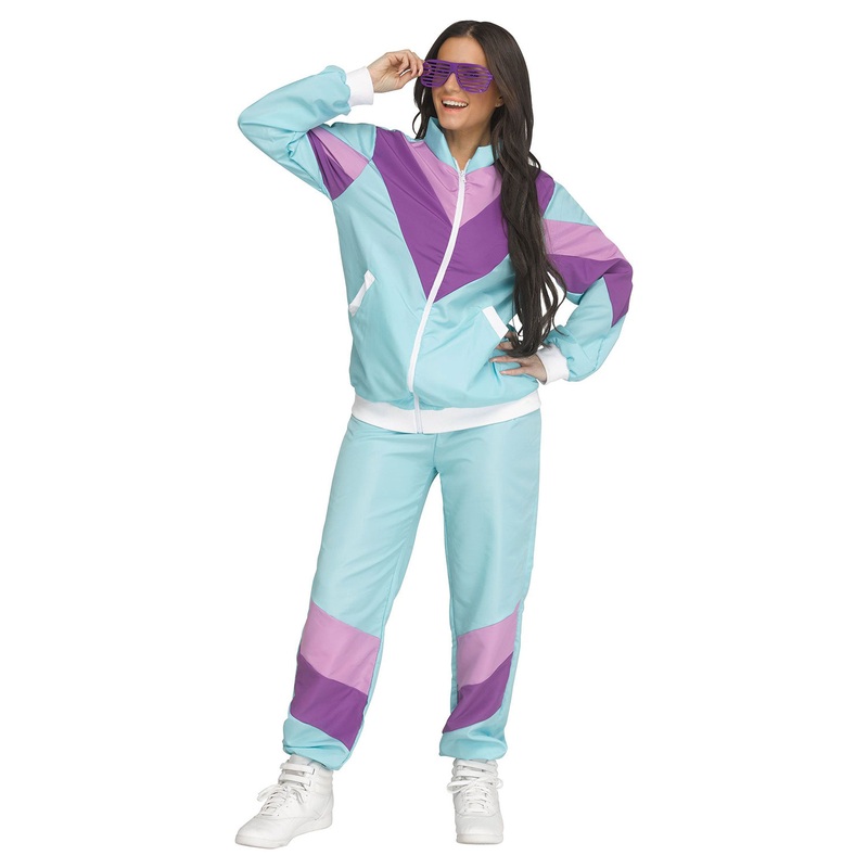 Cool Blue 80's Track Suit Adult Costume Small/Medium