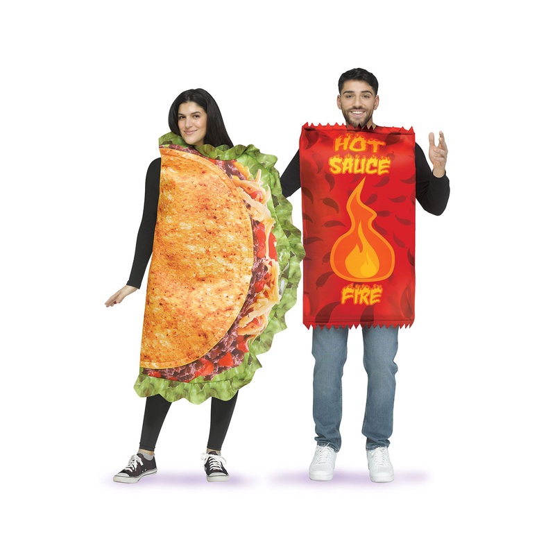 Taco & Hot Sauce Couple Adult Costume One Size