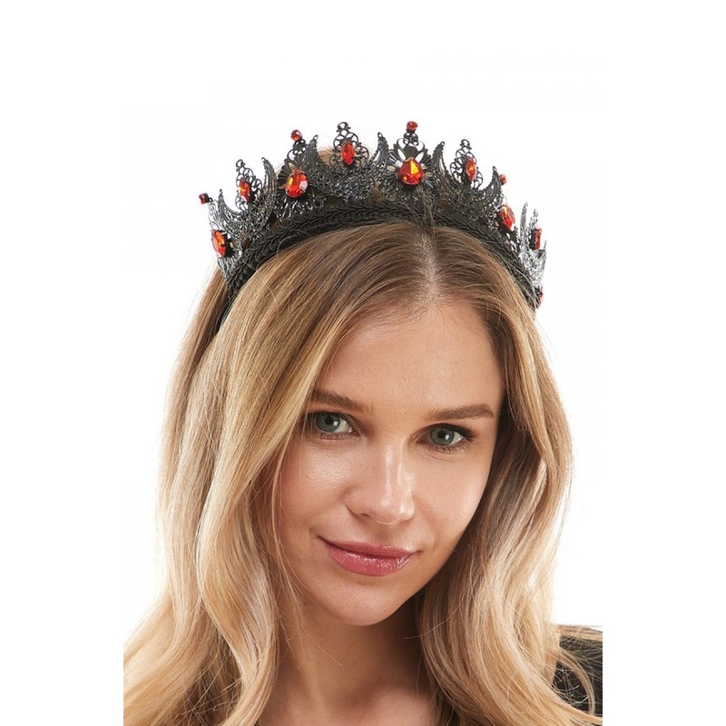 Crystal Crown Headband (Black) Standard
