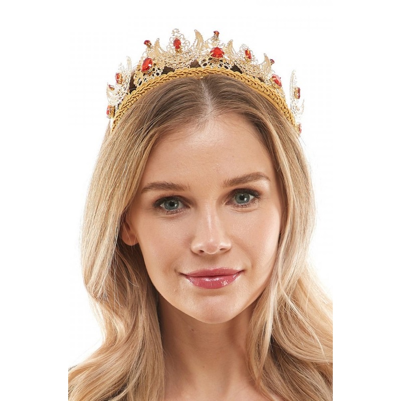 Crystal Crown Headband (Gold) Standard