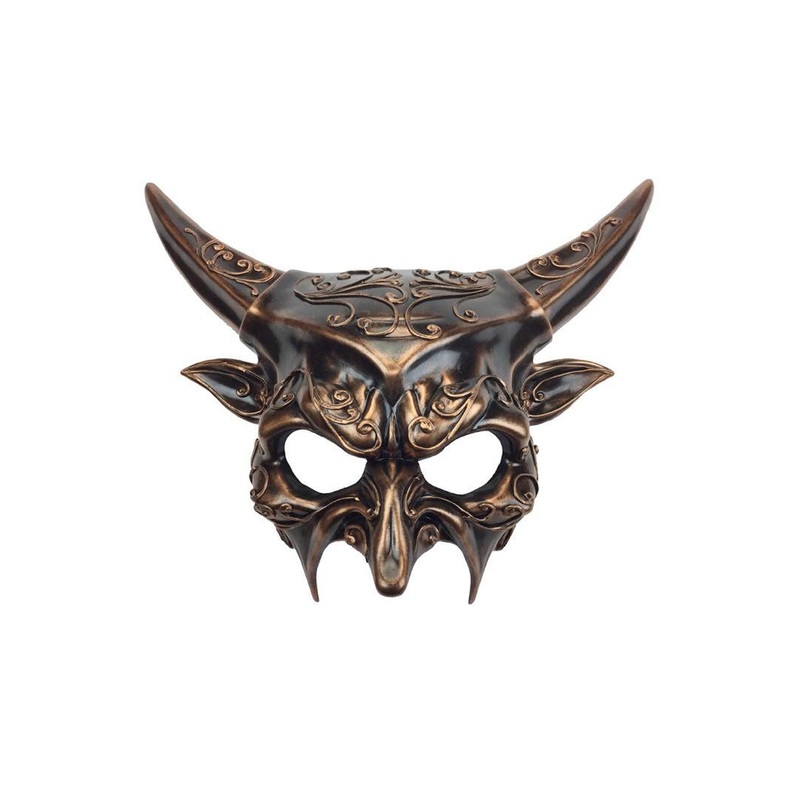 Enchanted Horned Goblin Half Mask Copper