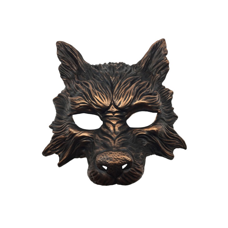 Ferocious Wolf Half Mask Copper