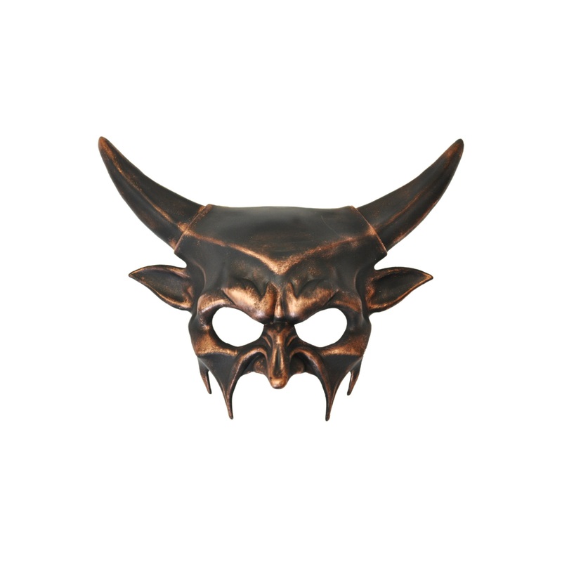 Horned Goblin Half Mask Copper