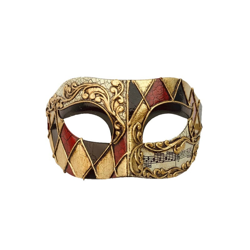 Jester's Vibrato Venetian Half Mask Black