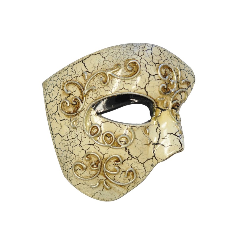 Venetian Phantom Half Mask Black