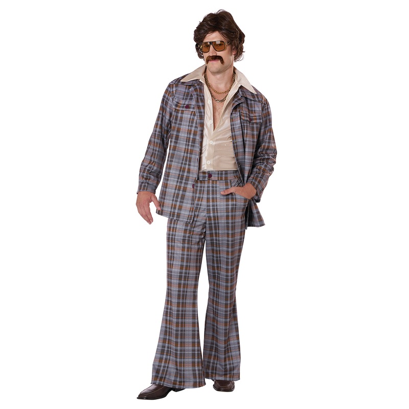 70s Plaid Stallion Leisure Suit Adult Costume Medium