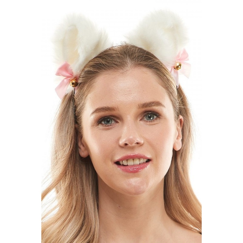 Dainty White Cat Ears Headband Standard