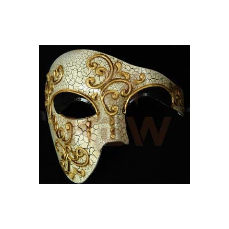 Venetian Gentleman Half Mask Black