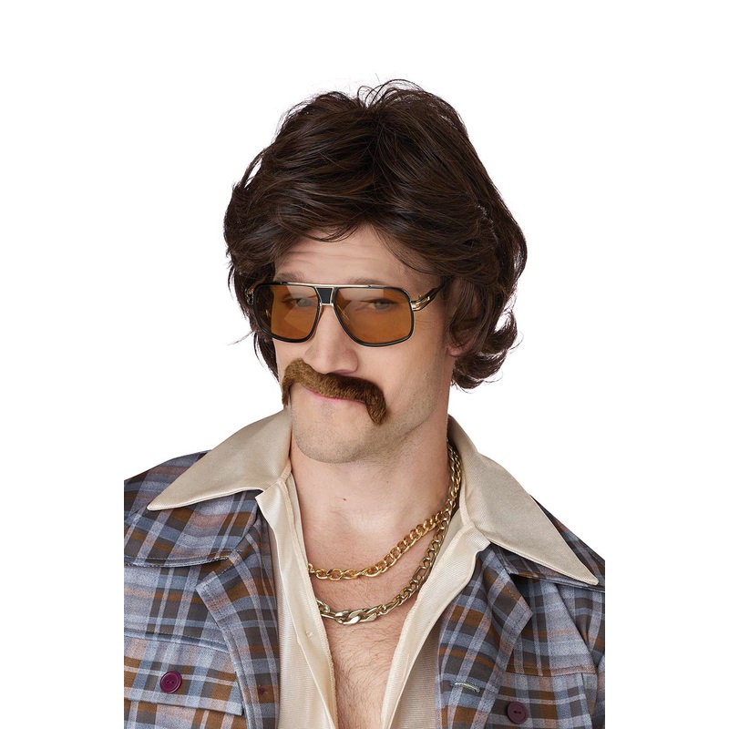 70s Disco Daddy Wig and Moustache Standard