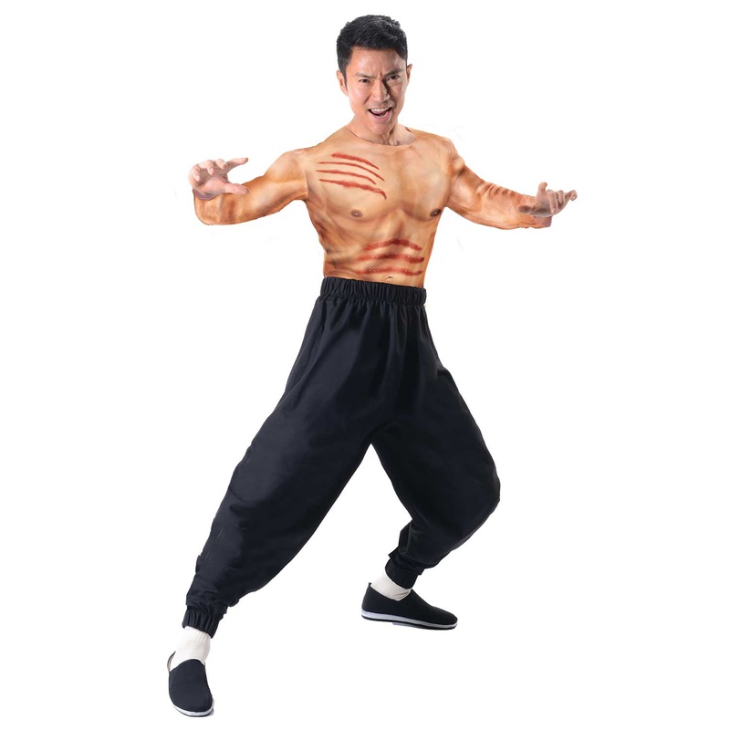 Bruce Lee Muscle Shirt with Cuts Adult Costume Small/Medium