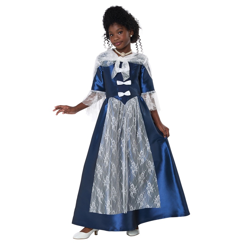 Colonial Period Dress Child Costume Medium