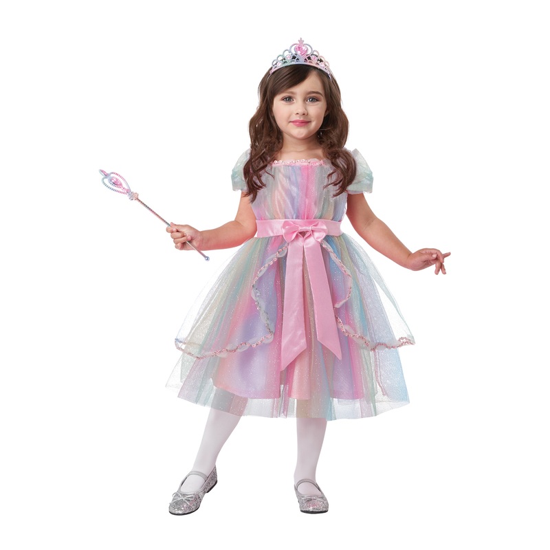 Colorful Rainbow Princess Toddler Costume Medium (3-4)
