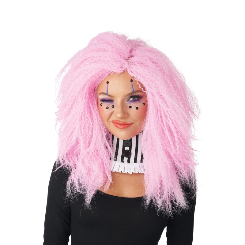 Crimped N Kooky Adult Wig (Pink) Standard