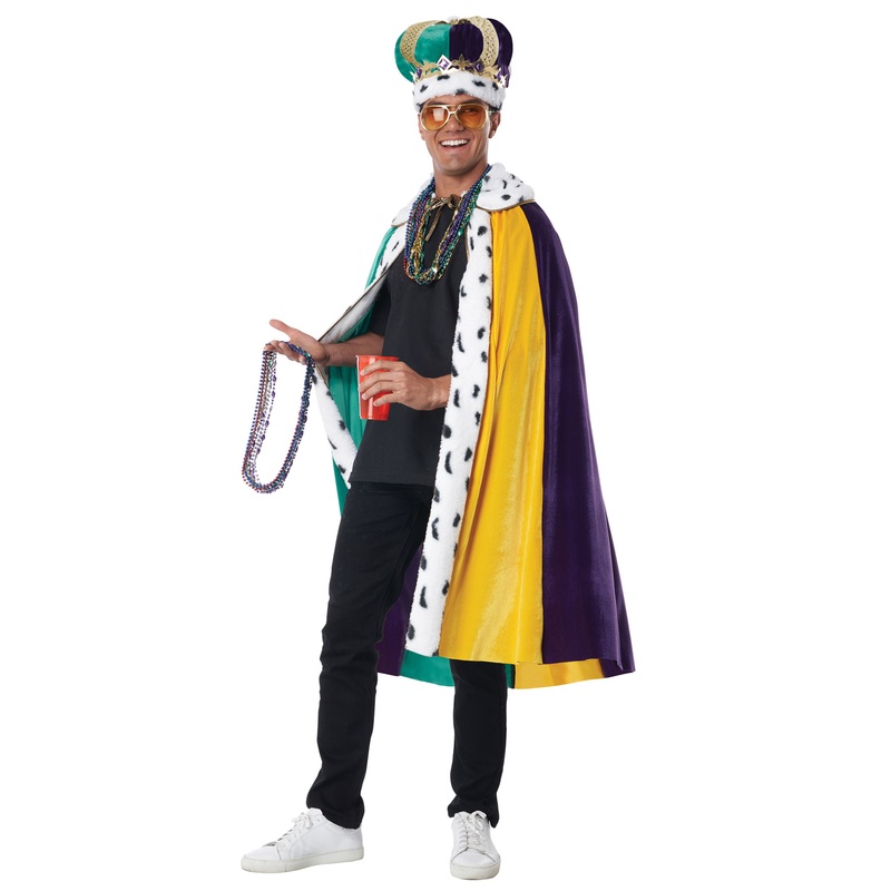 Mardi Gras Cape & Crown Set Adult Costume Kit Standard