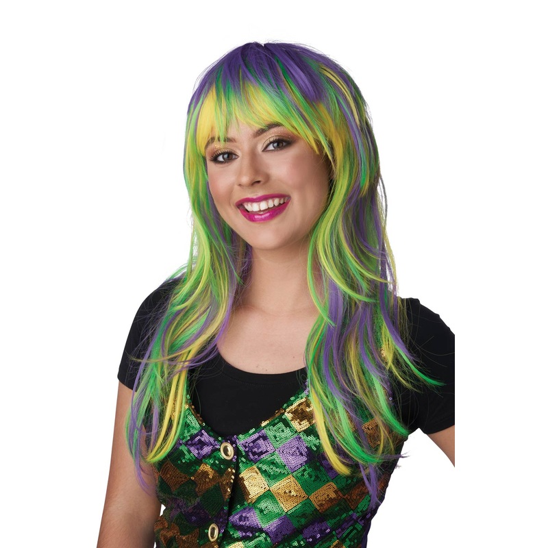 Mardi Gras Party Girl Adult Wig Standard