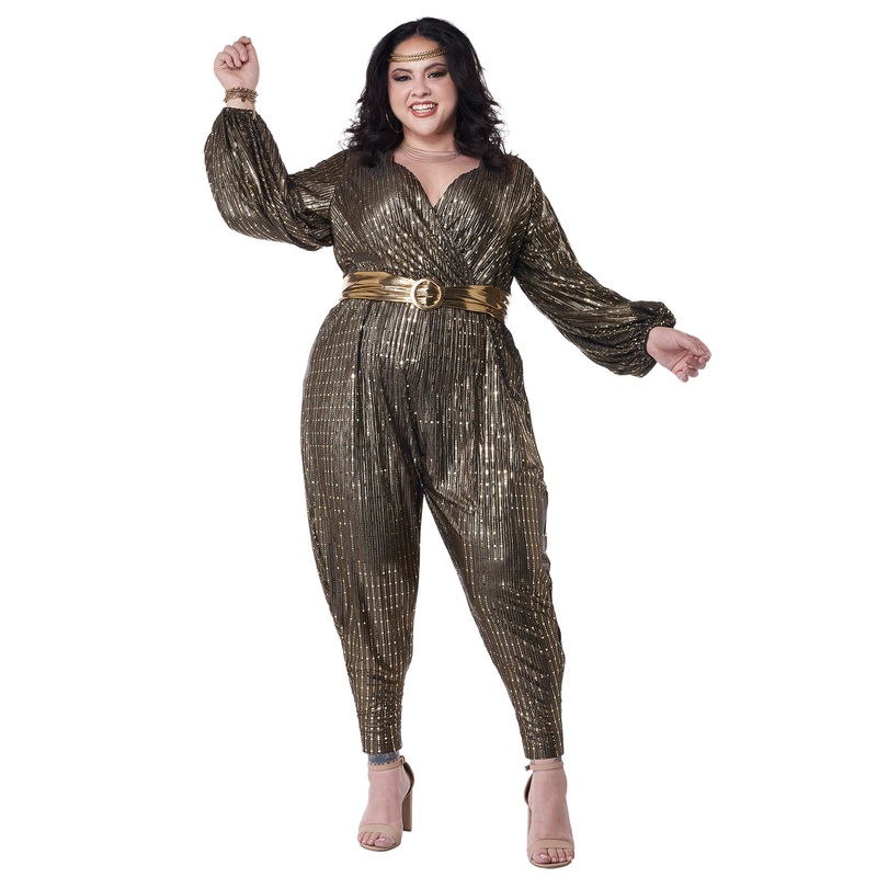 Gold Disco Queen Plus Size Costume 1XL