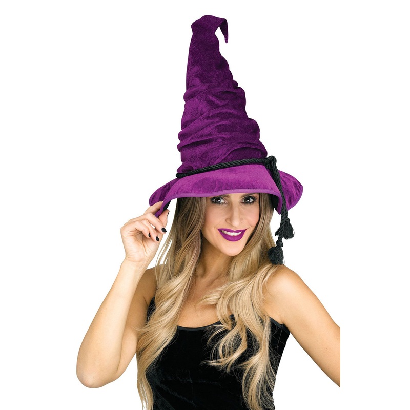 Velour Witch Hat (Purple) Standard