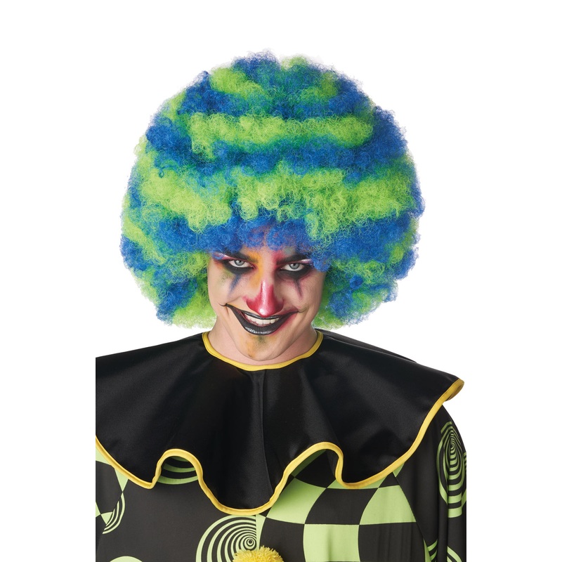 Spiral Clown Wig (Blue/Green) Standard
