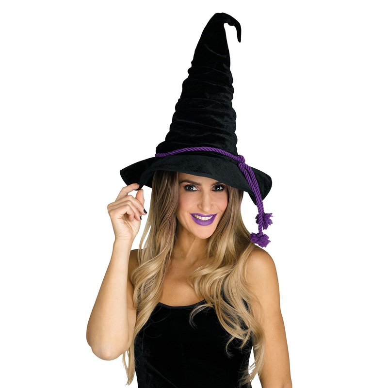 Velour Witch Hat (Black) Standard