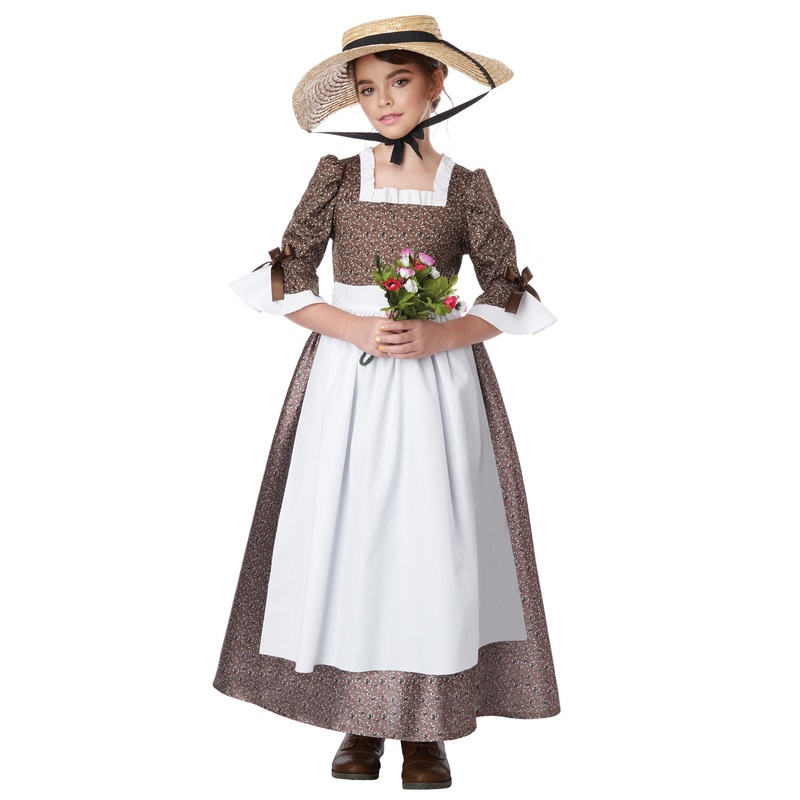 American Colonial Dress Child Costume Small
