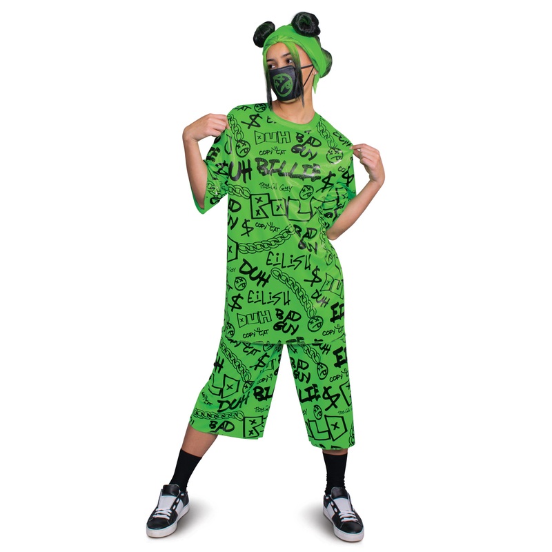 Billie Eilish Classic Tween/Adult Costume (Green) Junior (7-9)