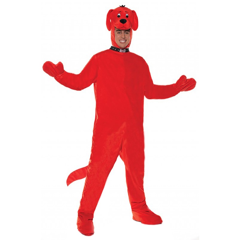 Clifford The Big Red Dog Jumsuit Adult Costume One Size