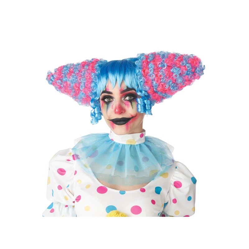 Funhouse Clown Wig (Blue/Pink) Standard