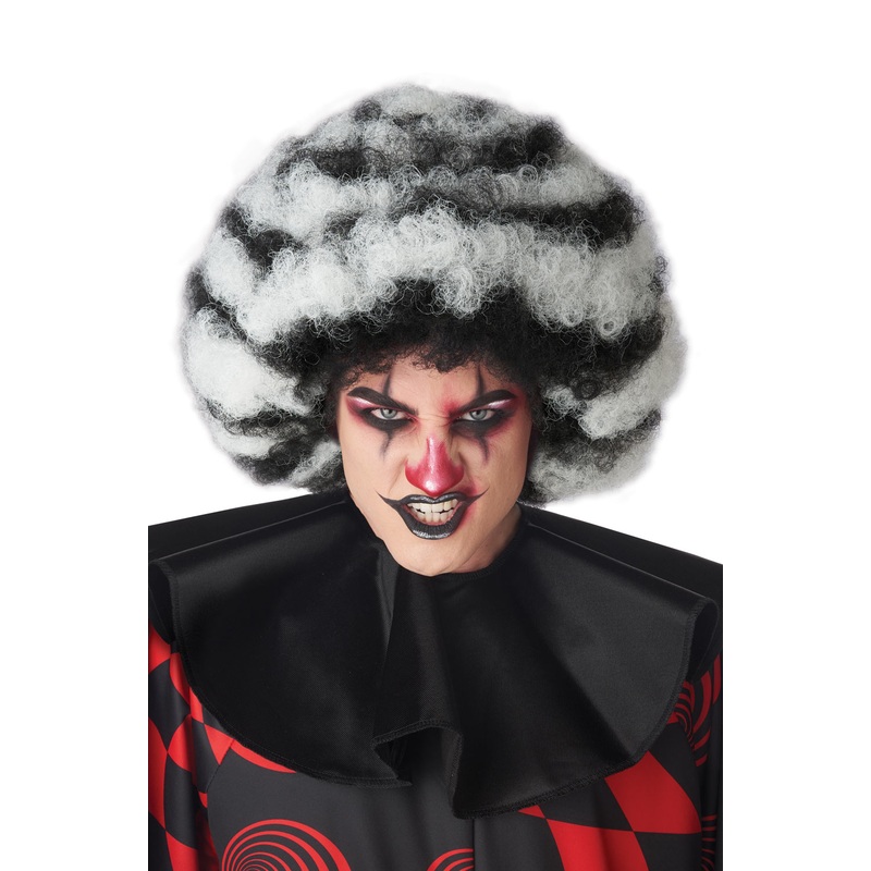 Spiral Clown Wig (Black/White) Standard