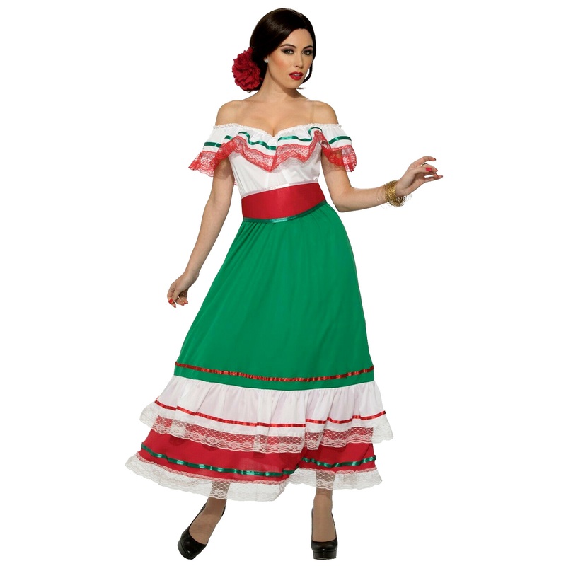 Fiesta Party Dress Adult Costume (XS/S) X-Small/Small