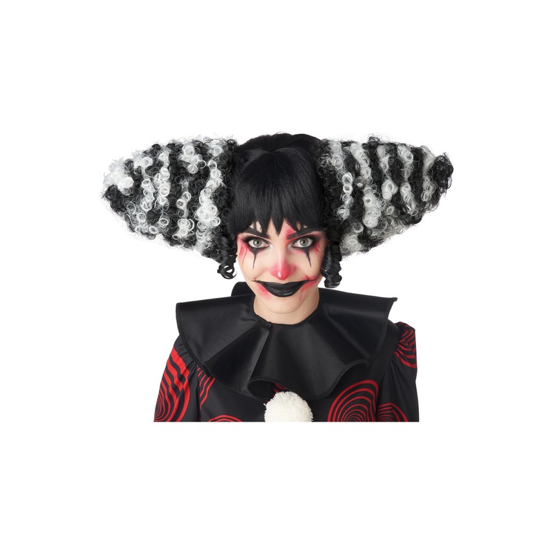 Funhouse Clown Wig (Black/White) Standard