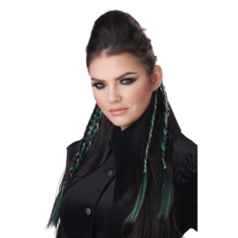 Clip-In Braids (Green/Grey) Standard