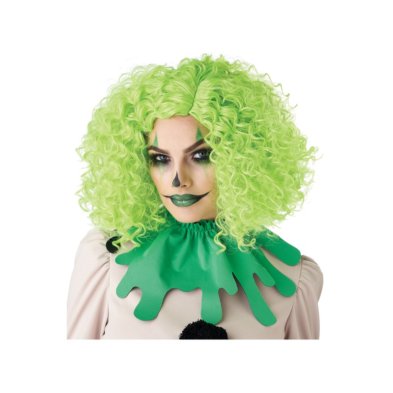 Corkscrew Clown Curls Wig (Green) Standard