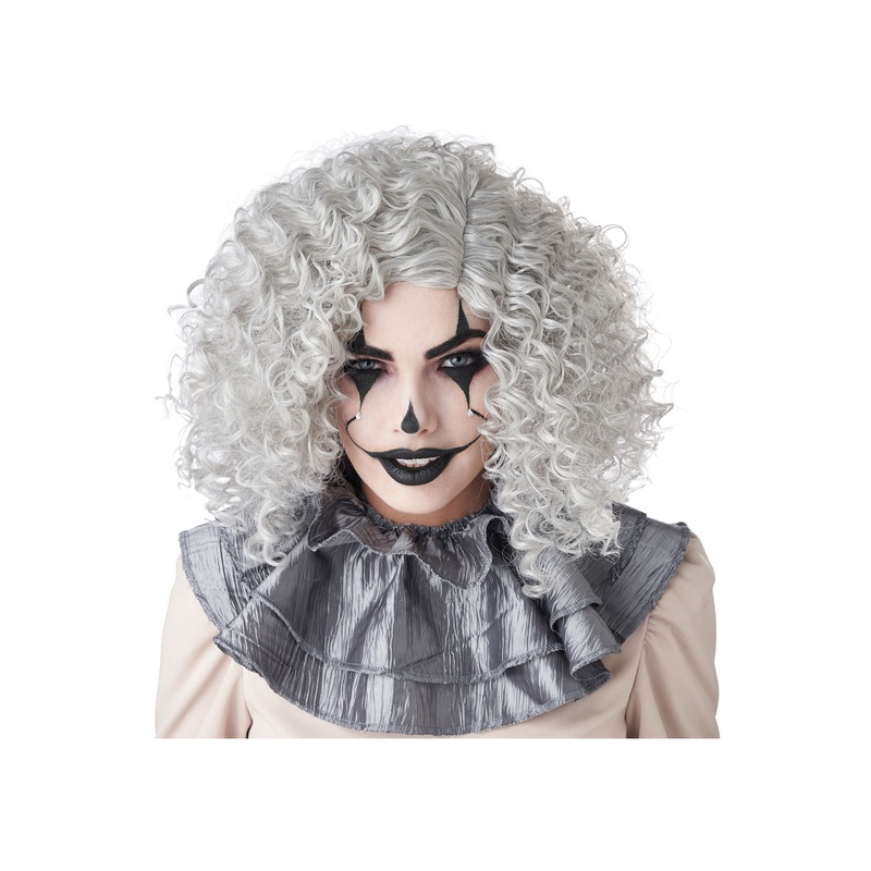 Corkscrew Clown Curls Wig (Grey) Standard