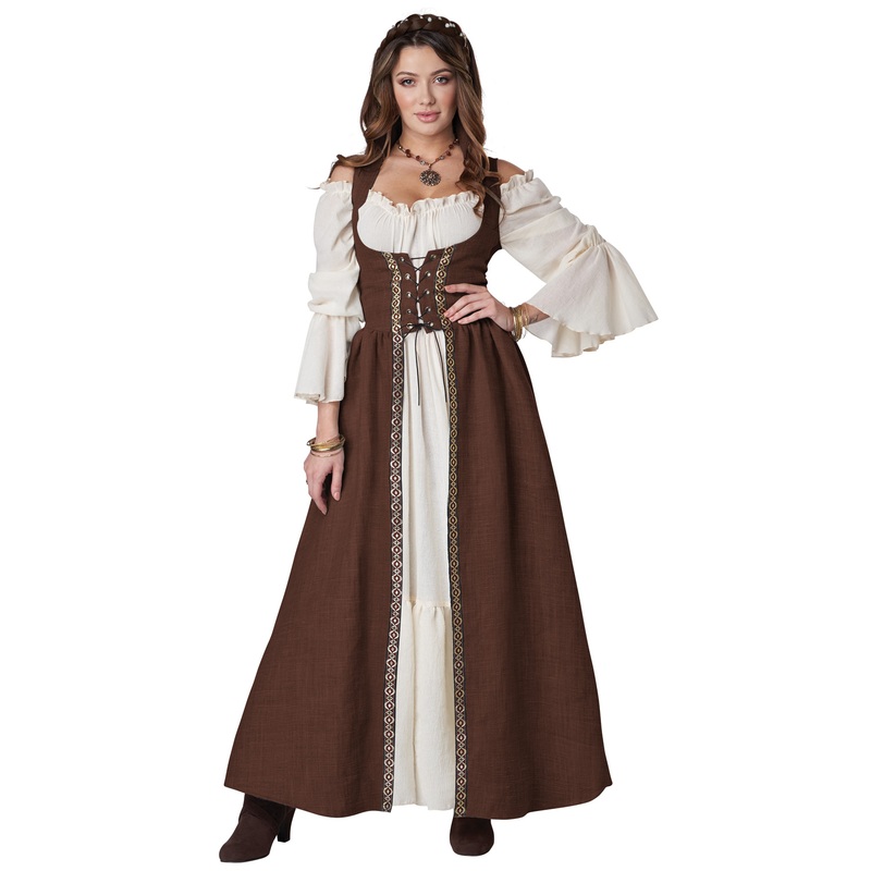 Medieval Overdress Adult Costume (Brown) X-Small