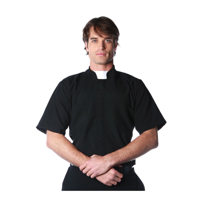 Short Sleeve Priest Shirt Adult Costume Top One Size