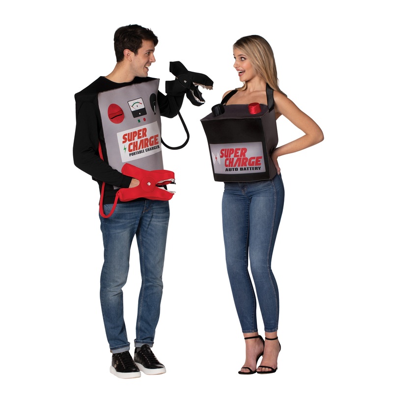 Battery & Jumper Cables Adult Costume (Pair) One Size