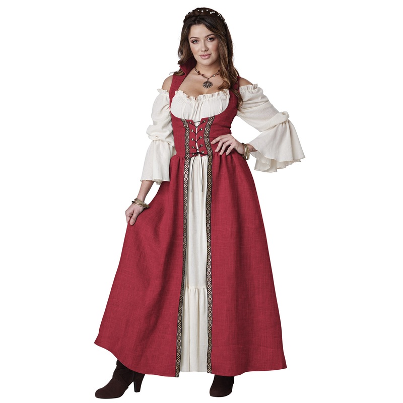 Medieval Overdress Adult Costume (Red) X-Small