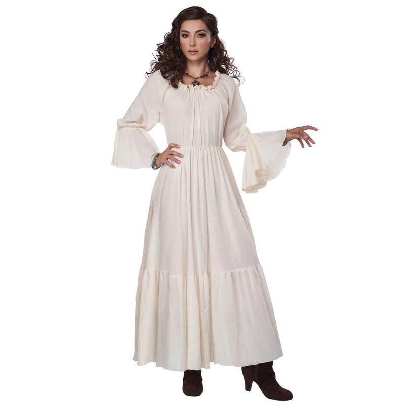 Renaissance Peasant Chemise Adult Costume (Beige) X-Small