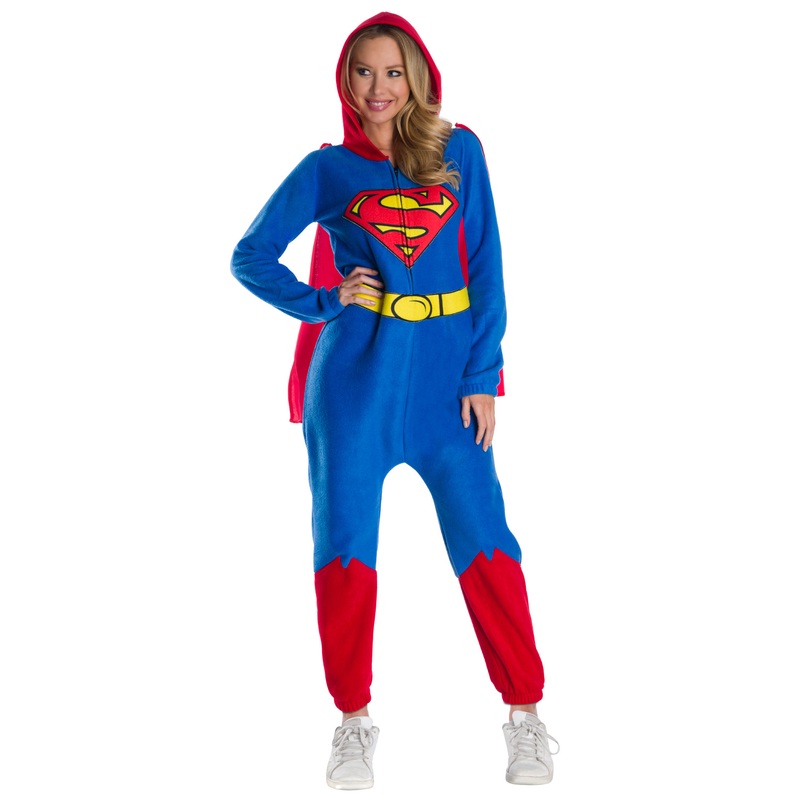 Superman Women's Onesie Adult Costume Small