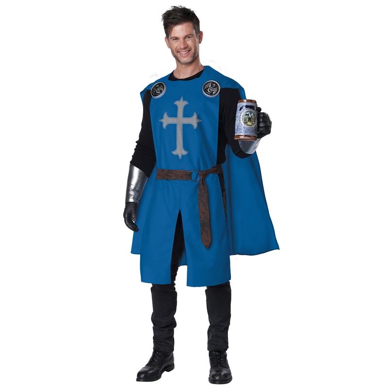 Knight's Surcoat Adult Costume (Blue) Small/Medium