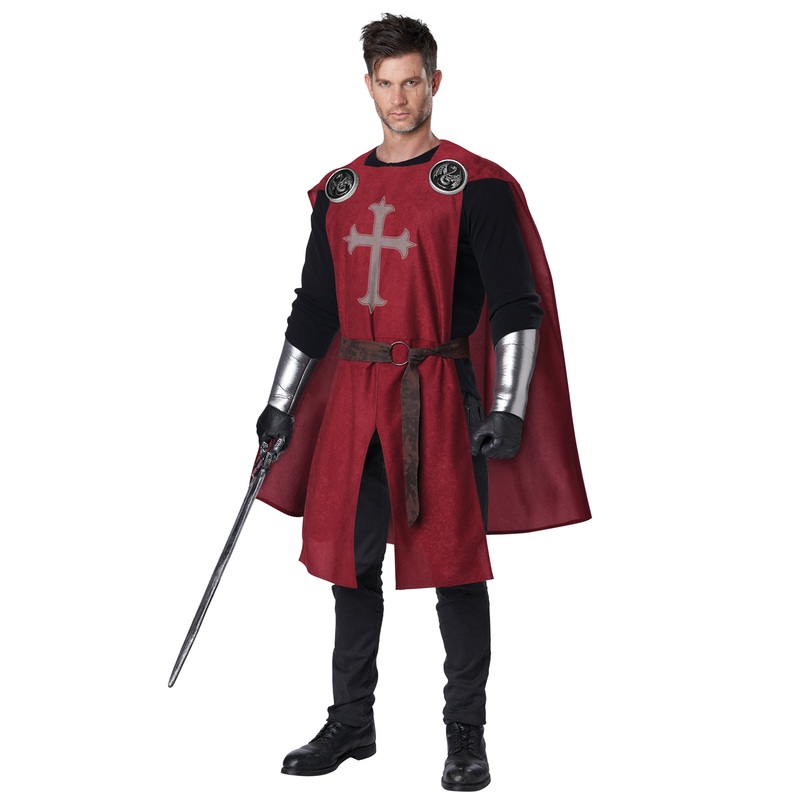 Knight's Surcoat Adult Costume (Red) Small/Medium