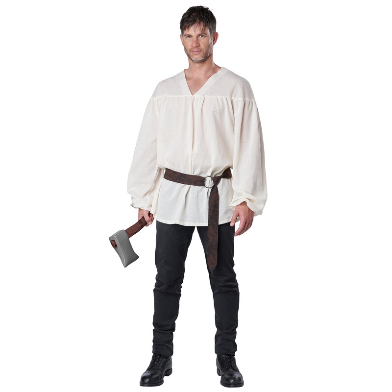 Renaissance Peasant Shirt Adult Costume (Beige) Small/Medium