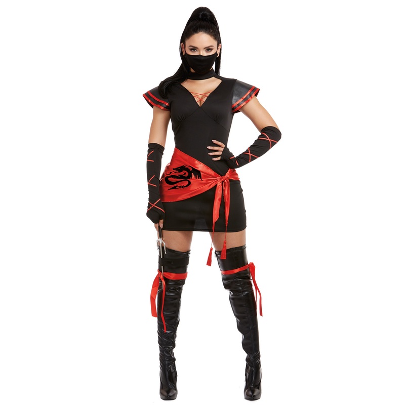 Sexy Dark Ninja Adult Costume Small