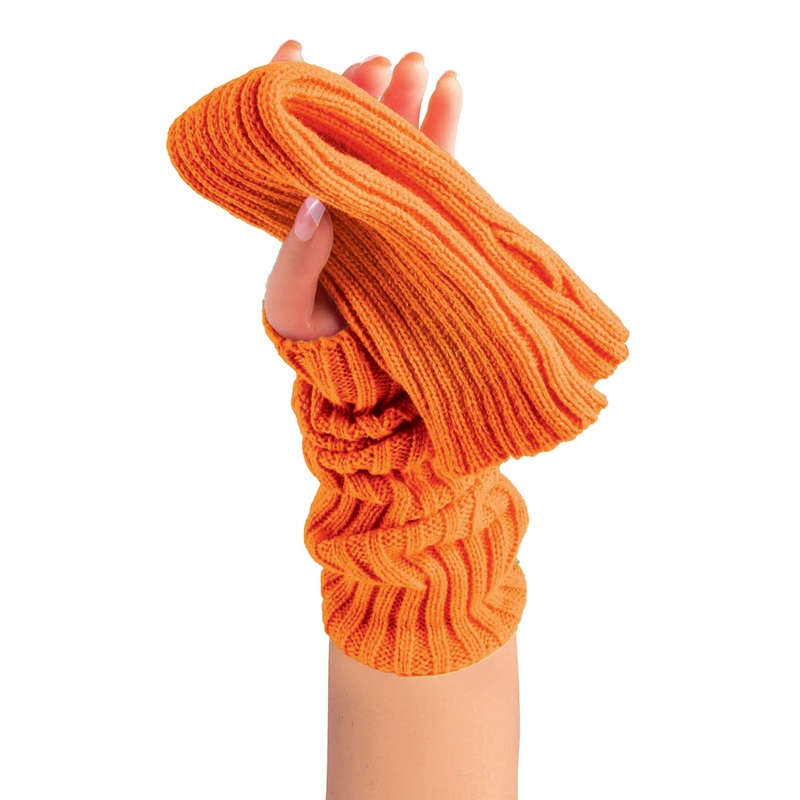 80's Arm Warmers (Neon Orange) Standard