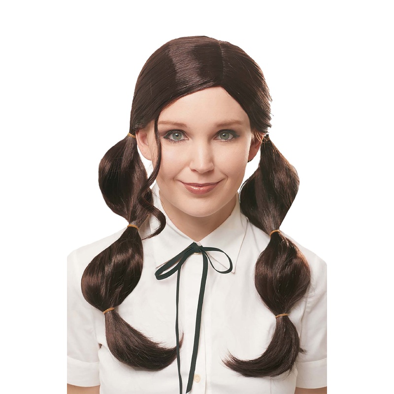 Bubble Pigtails Adult Wig Brown