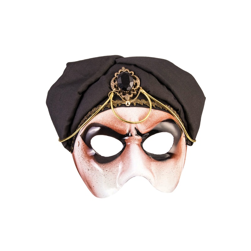 Male Fortune Teller Mask with Scarf (Black) Standard